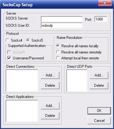 Configurarea sockscap (proxy) - ultima online