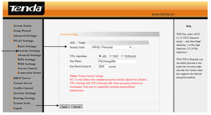 Setup wi-fi router tenda - ruleaza sub controlul sistemului kayako