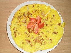 Omlett kenyér serpenyőben (recept fotó)