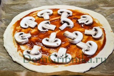Піца з солоними огірками і грибами рецепт з фото