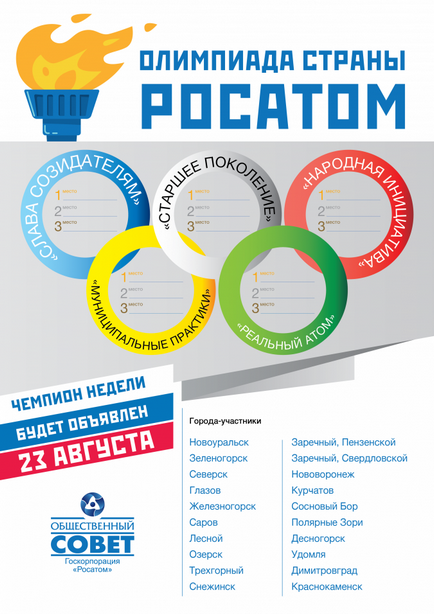 La inițiativa consiliului public, olimpiada țării este condusă de Rosatom, atomul rus