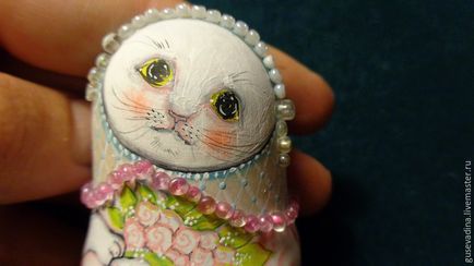 Розпис сувенірного магніту «кішка-наречена» - ярмарок майстрів - ручна робота, handmade