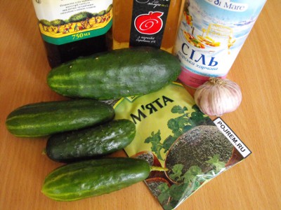 Салат зі свіжих огірків з м'ятою - покроковий рецепт з фото як приготувати
