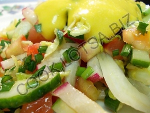 Салат овочева фантазія - смачний домашній покроковий рецепт з фото