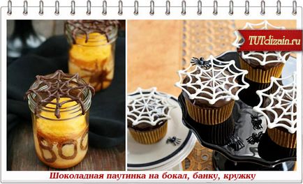 Шоколадна павутинка на келих, банку, кухоль - дизайн - декор своїми руками