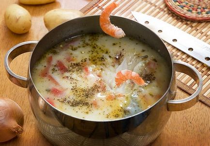 Сирний суп з креветками - гідний початок обіду
