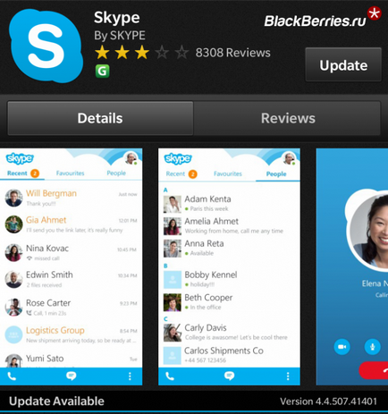 Skype pentru BlackBerry 10, BlackBerry în Rusia