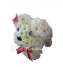 Собаки з квітів, buket-flowers