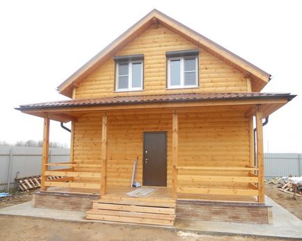 Construcția de case din cartierul Kstovo de grinzi profilate, Elbrus52 în partea inferioară