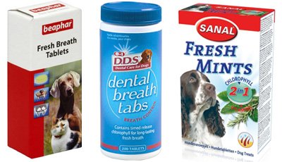Tablete pentru respirație proaspătă din gura câinilor