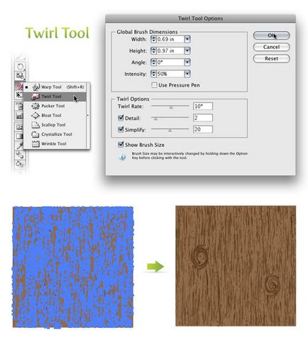 Textura arborelui în ilustratorul Adobe