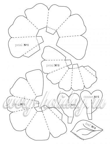 Трафарети квітів для вирізання з паперу, шаблони для роздруківки
