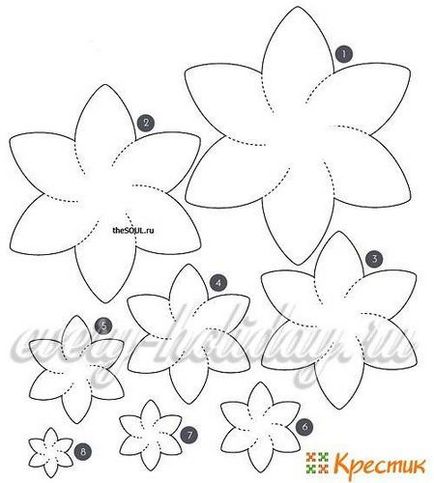 Шаблони на цветя за рязане на хартия, за да отпечатвате шаблони