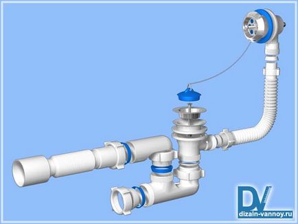 Установка сифона на ванну - схема зборки підключення і заміна