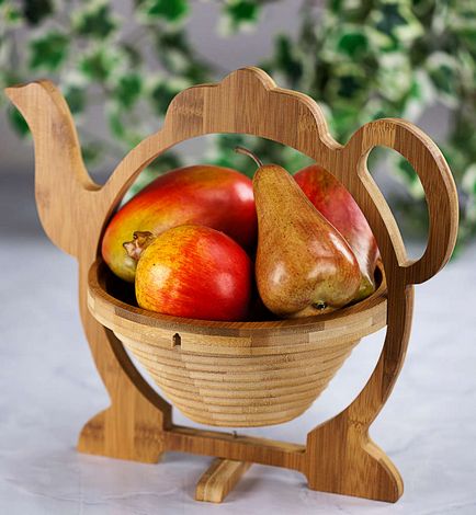 Vaza pentru fructe, cristal, două povești pe un piedestal, ceramică antică, lemn, porțelan