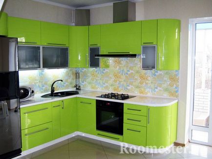 Bucătărie verde în interior - 30 de fotografii de design