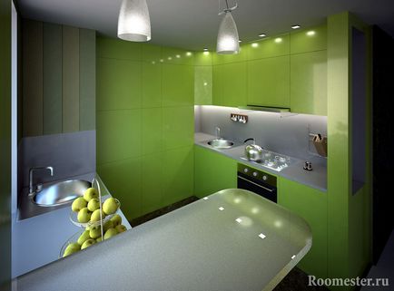 Bucătărie verde în interior - 30 de fotografii de design