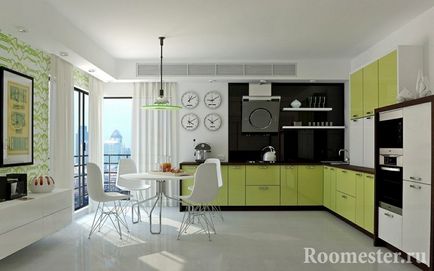 Bucătărie verde în interior - 30 de fotografii de design