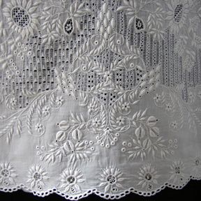 Angol fehér hímzések - Broderie whitework a kezdetektől a modern ruhák