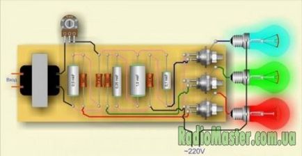 Світломузика на лампах 220в
