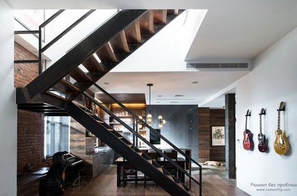 Дизайн металевих сходів для заміського будинку на другий поверх