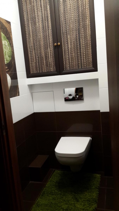 Raport de fotografie privind repararea toaletei într-o clădire nouă cu boiler, dulap și instalare (30 fotografii)