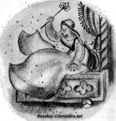 Holle anyó Grimm mese illusztrációk