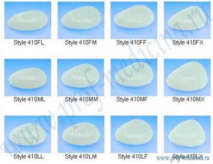 Implanturile mamare natrelle (mcghan) de la alergeni (alergen) - catalog, dimensiuni, recenzii