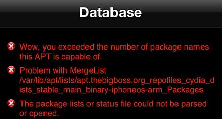 Corectarea unei erori în timpul actualizării programului cydia, justmac