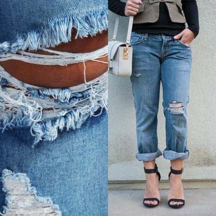 Як зробити дірки на джинсах