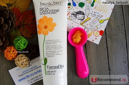 Кондиціонер для волосся farmavita back bar beta-carotene conditioner - «легкий кондиціонер з