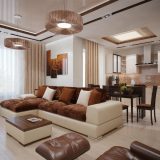 Brown în interiorul camerei de zi nobil și design de cameră de lux (50 pics)