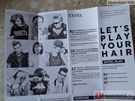 hajfesték Estel játék - «Viva leto - színezett szál egy fésű festésre a