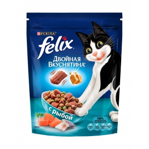 Купити сухий корм для домашніх кішок purina felix подвійна смакота, м'ясо, 300 г