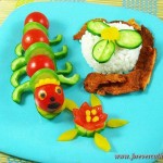 Rețete preferate - decorațiuni de legume - castraveți crocodili