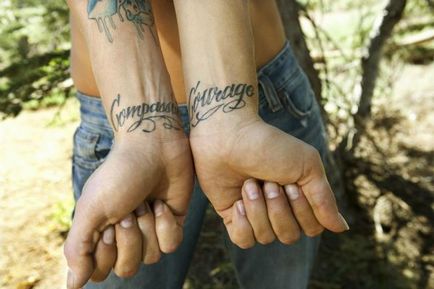 Tatuaj mic pe încheietura mâinii pentru fete (foto)