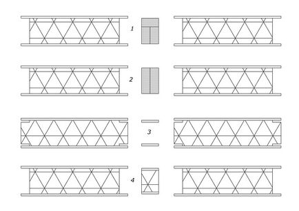 Un set de ansambluri de bază ale conexiunilor sandwich (sip) -panel între ele și alte construcții