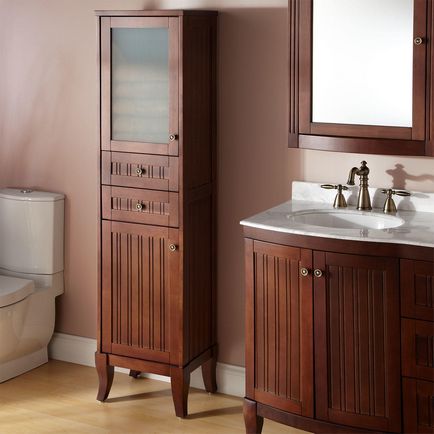 Навісні дзеркальні і кутові шафки для ванної кімнати, над раковиною і вбудовані, варіанти