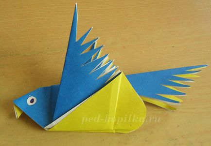 Орігамі птах з паперу для дітей 7-8-9 років покроково з фото