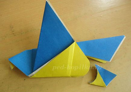 Origami pasăre de hârtie pentru copii 7-8-9 ani, pas cu pas cu o fotografie