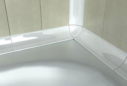 Colț din plastic pentru baie curbate, plinte astfel încât apa nu se uda, colțurile pentru baie și modul în care țiglă
