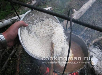 Pilaf din toaletă - gătit pentru bărbați