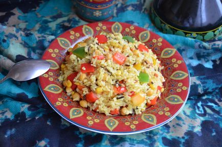 Pilaf csicseriborsó és zöldség (csicseriborsó Palau) recept fotókkal