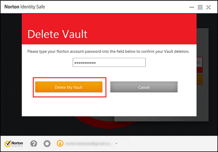 При вході в сховище norton identity safe виводиться помилка - неправильний пароль