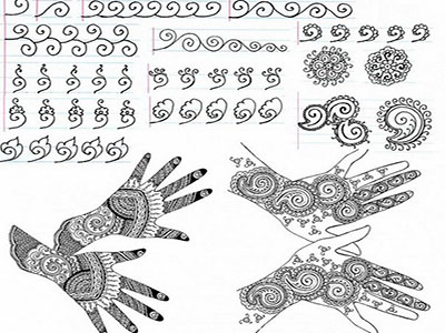 Desene de henna pe mâinile de schițe, fotografii și clipuri video