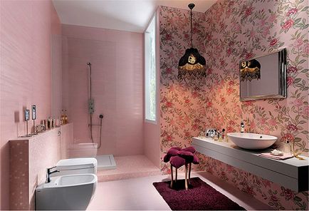 Imaginea de fundal roz pentru pereți creează un interior armonios