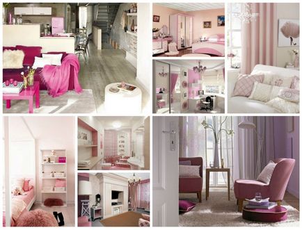 Roz în interior - combinație, contrast și dispoziție romantică