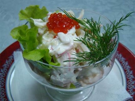 Saláta vörös kaviárral egyszerűen rendkívüli kifinomultság