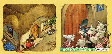 Mese Wolf és a hét kis gyerekek - olvasható online illusztrációkkal