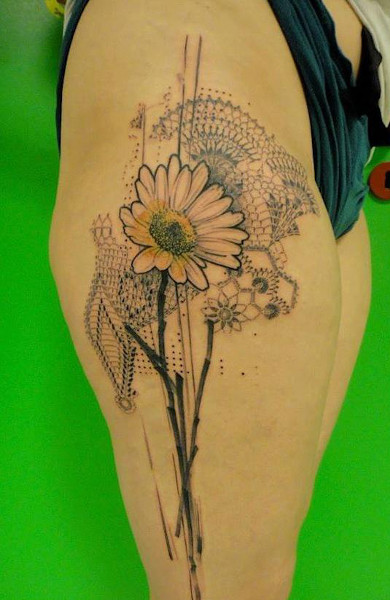 Татуювання ромашка - значення, ескізи тату і фото